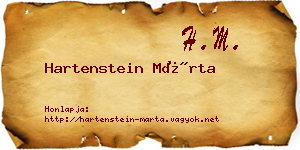Hartenstein Márta névjegykártya